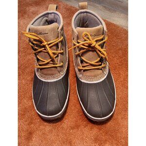 Eddie Bauer Duck Boots Women’s Brown Blue Leather‎ 8" Waterproof US 7M